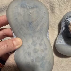 Baby Knit Slip-On Shoes in Light Blue and Gray